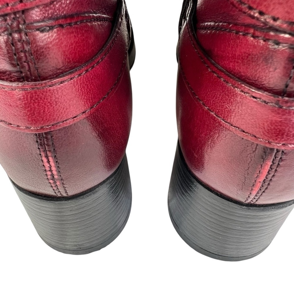 Miz Mooz Leather Buckled Ankle Boots- Macee Crimson Red EU 40 (US 9-9.5) NWOT - Picture 11 of 16